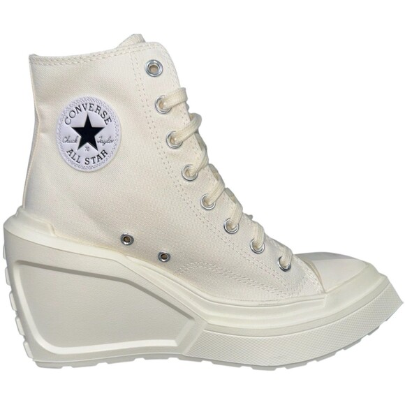 Converse Chuck 70 De Luxe Wedge Egret Chunky Sneakers White Womens Size 8.5 - Picture 2 of 10